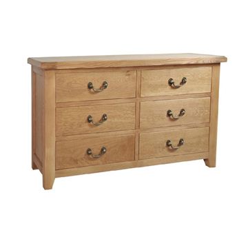 Picture of Old Mill Oak Wide  6 Drawer Chest