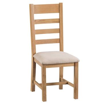 Picture of Belmont Oak Ladder Back Chair Padded Seat