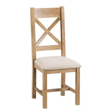 Picture of Belmont Oak Cross Back Chair Padded Seat
