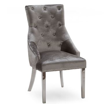 Picture of Liberty Knockerback Chair - Pewter Velvet